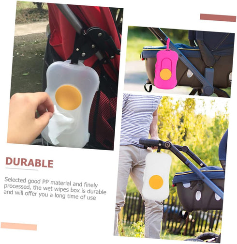 HAKIDZEL 2-Pack Portable Wipe Dispenser Silicone Button Travel Wipe Holder Refillable Outdoor Tissue Box Waterproof