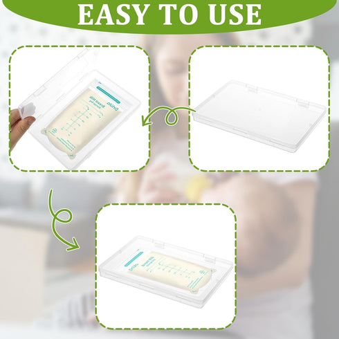 Sibosen 18 7.48 5.11 0.67 Pcs Clear Flat Breast Milk Freezer Storage Organizer Space Saving Breastmilk Storage