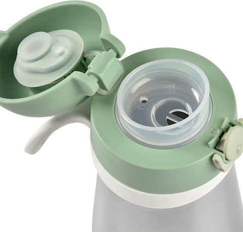 BEABA Kids Stainless Steel Insulated Water Bottle, Kids Water Bottle, Toddler Thermos with Spill Proof Spout and Close