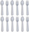 12 Pcs BPA Free Plastic Toddler Utensils Set, Baby Spoons and Forks for Feeding Dinnerware (Grey)
