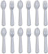 12 Pcs BPA Free Plastic Toddler Utensils Set, Baby Spoons and Forks for Feeding Dinnerware (Grey)