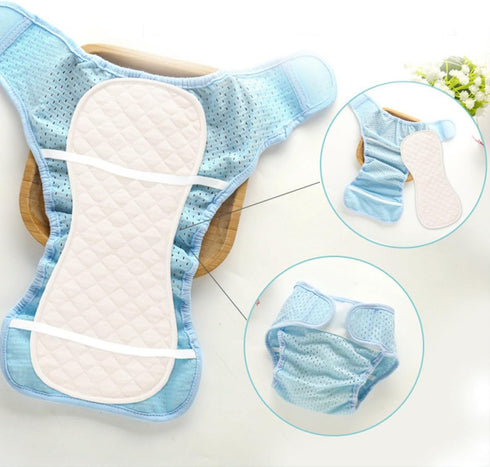 Summer Outanaya Breathable Ice Silk Diaper Cover, Cool Stretchable Cloth Diaper with High Elasticity, Lightweight Mesh