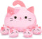 5 PCS Pink Sakura Cat Plush Stuffed Animal Family-19" Soft Pink Sakura