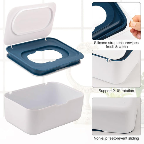 wenvastree Baby Wipes Dispenser, Wipe Holder for Baby & Adult,Keeps Wet Tissue Fresh, Non-Slip Wipes Case,Easy Open
