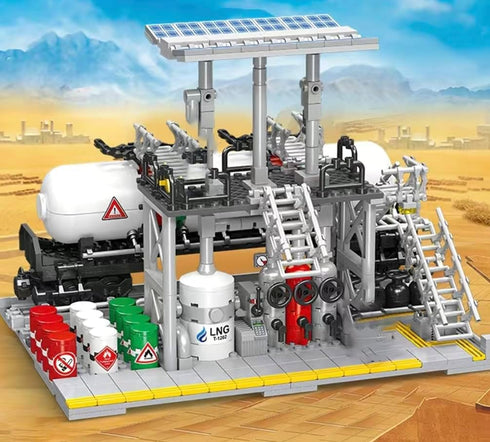 General Jim's Chemical Plant Natural Gas Set, Streetview City Modular Building Block Brick MOC Model