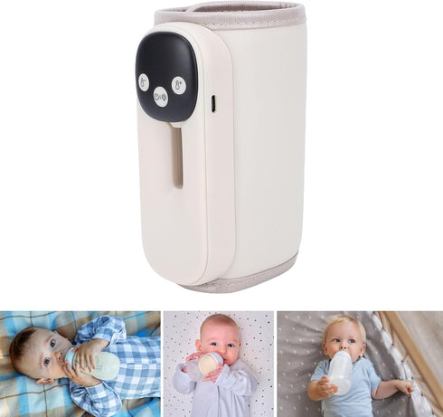 NOENNULL Portable Bottle Warmer for Travel, Fast Heating Milk Warmer with Night Light Memory Function LED Display, Milk