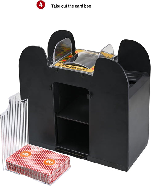 6 Deck Automatic Card Shuffler - USB/Battery-Operated Uno Shuffler for Card Games