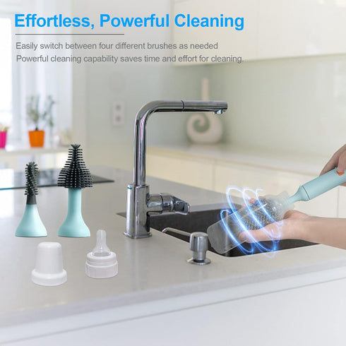 soarup90000 Electric Bottle Brush Cleaner Kit with Rechargeable Baby Bottle Brush Cleaner, Pacifiers Cleaner,Gap