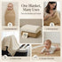 Pack 2 Cozy Set, 40x40 Inches Tummy Muslin Swaddle Blankets of Light Brown & Beige Neutral Baby Blankets, Muslin Baby