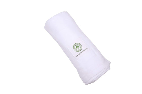 Organic Cotton White Swaddle Blanket for Newborn, 100% Certified Organic, 47”x47” Muslin