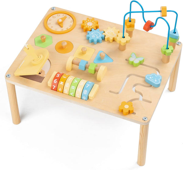 Activity Table for 1 Year Old, 8 in 1 Macaron-Colored Montessori Toys,