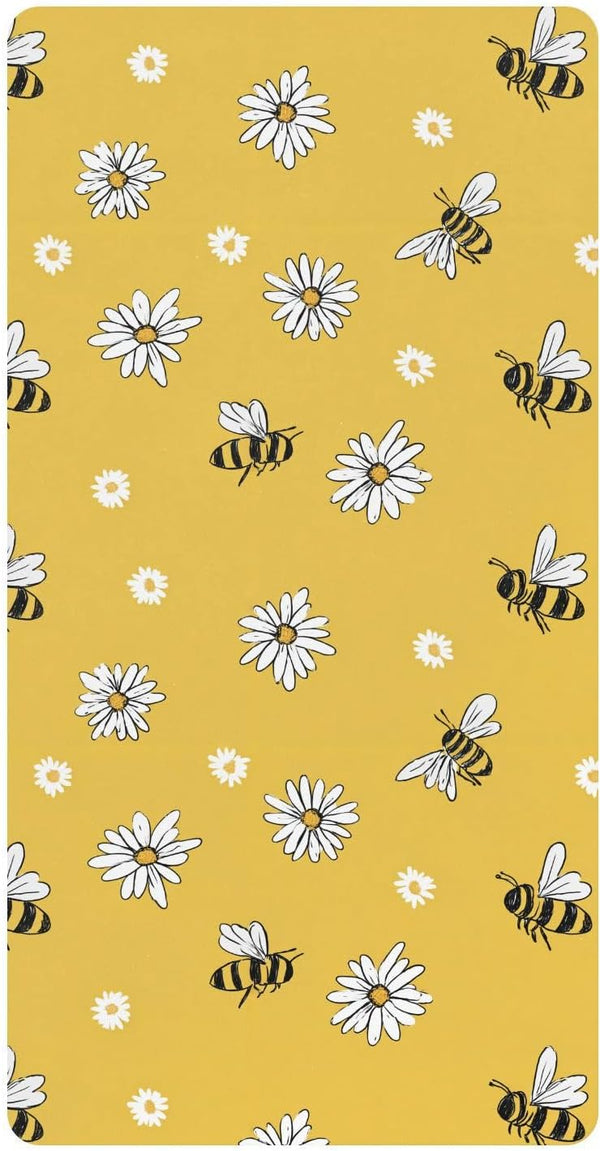 miaozhen Cotton Baby Crib Sheets for Boys Girls Soft Stretchy Sweet Yellow Daisy