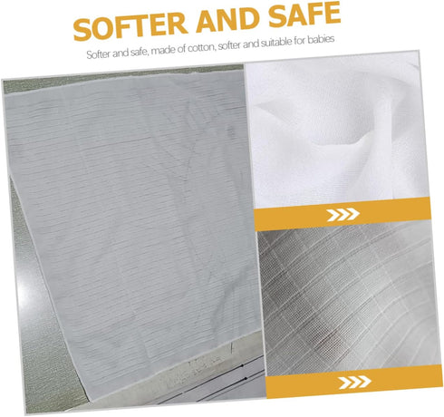 LIOOBO 10Pcs Reusable Cotton Cloth Diaper Inserts Soft Water Absorbent Washable Burp Cloths for Newborns Lightweight