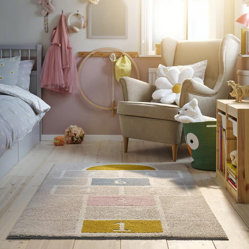 Generic 39 63 Inches Play Rug Activity Carpet for Balance and Coordination, Soft Recycled Polyester, Anti-Slip Rubber