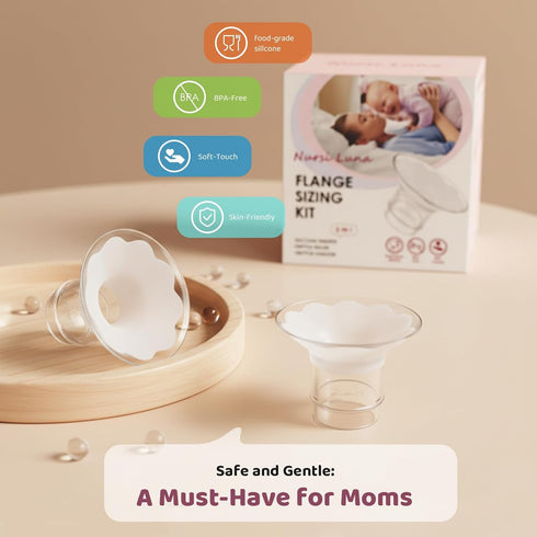 10PCS 13/15/17/19/21mm, 24mm Flange Sizing Kit with Flange Inserts Silicone Breast Pump Flange Insert Kit