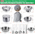 Mini Kids Stainless Steel Cookware Kitchen Toys - Pretend Utensils with Play Pots and Pans Set