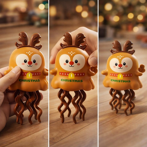 MythBricks 2 3+ hristmas Wind Up Toy Reindeer, Dancing Wiggly Wind-Up Christmas Toy, Play Modes, No Batteries Needed