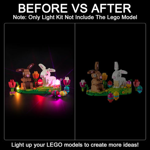Upgraded Led Light Kit for Lego Easter Rabbits Display Building Set, Compatible with Lego 40523, Gift Idea for Easter Decorations (Model Not Included) by Hilighting