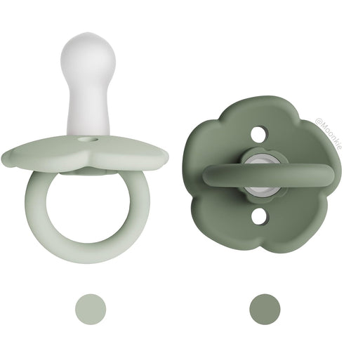 Moonkie Pacifiers Set of 2 | One-Piece Design Baby Pacifier with Large