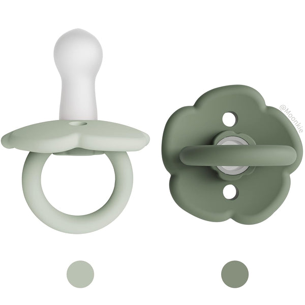 Moonkie Pacifiers Set of 2 | One-Piece Design Baby Pacifier with Large