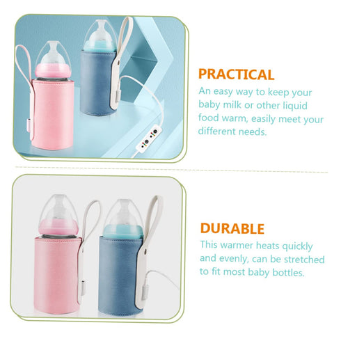 SHOWERORO Portable USB Bottle Warmer Temperature Insulation Cover for Indoor and Outdoor Use for Travel and Shopping