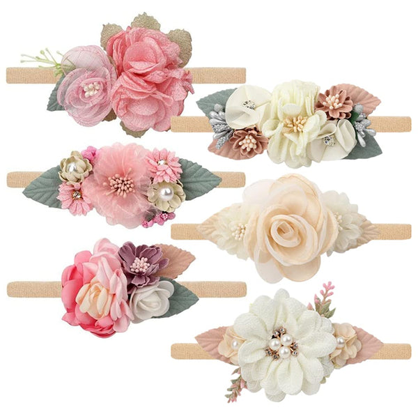 Toptim Baby Floral Nylon Headbands - 6 Colors for Newborn Girls Shower Photo