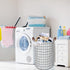 CLOCOR Collapsible Round Laundry Hamper - Large Storage Basket for Boys and Girls - White Check