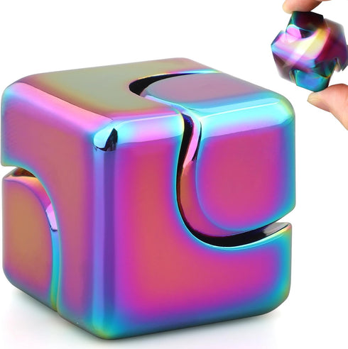LNCOJOLM Fidget Spinner Cube Toy for Teen Adult Kid, Metal Fidget Block Hand