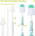 Baby Bottle Brush Set, 10.2" Cleaning Brush & 6.5" Sponge Brush, Nipple Cleaner, 5 Pack with Replacement Head, Blue