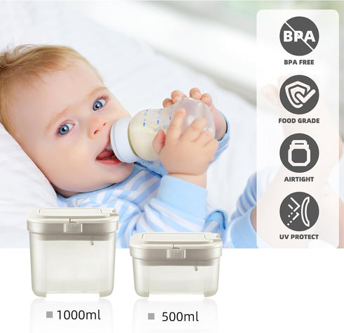 DOOBAANN 500ml) Shockproof Airtight Baby Formula Container with ScoopBaby Formula Dispenser for Travel Outdoor