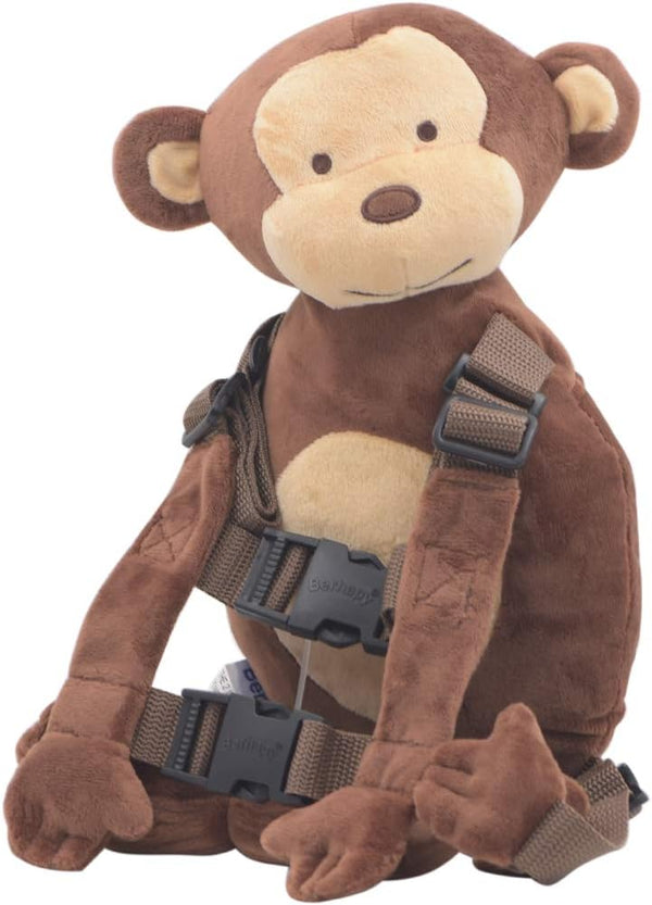 2 in 1 New Monkey Toddler Safety Harness Backpack - Brown Children's Walking Leash Strap