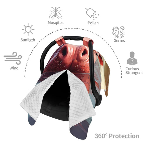 Zhbvncp Hippo Baby Car Seat Cover & Breastfeeding Nursing Cover - Breathable Stretch Fabric Multi-Use Nursing Cover