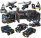 1102 Pieces City Police Station Building Kit with SWAT Mobile Command Center Truck, Police Car, Helicopter, Patrol Boat