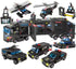1102 Pieces City Police Station Building Kit with SWAT Mobile Command Center Truck, Police Car, Helicopter, Patrol Boat