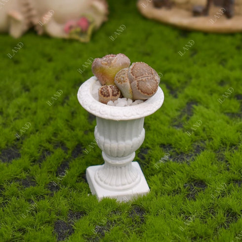 2pcs (2pcs iLAND Miniature Dollhouse Accessories, Dollhouse Plants w/Dry Flowers Mini Urn Planters w/Flowers)