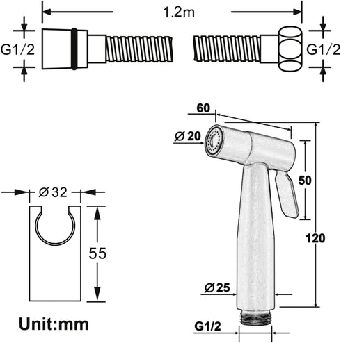 PDOLIGBDN Toilet,Type5 Type2) HandheldSprayer for Toilet Round Cloth Diaper SprayerSprayer for Toilet HandheldSprayer