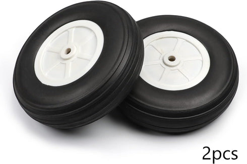 Fielect 4.5 inch Super Light Sponge Tire and Wheel Sets, 2 Pcs for RC Model Airplane and Car, PU Sponge Tire