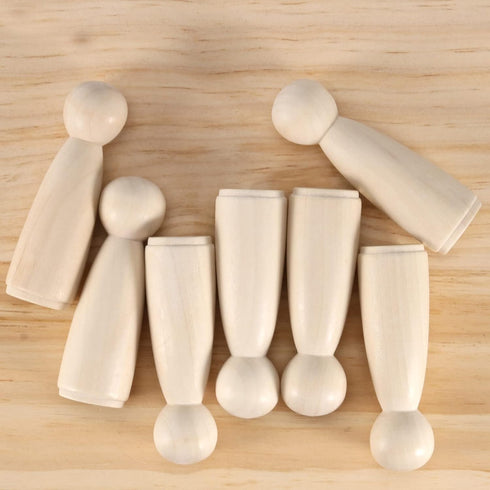 30 PCS 3.5 Inch Wooden Peg Dolls, Unfinished Wood Angel Girl Shape Figures for DIY Craft, Wedding, Cake Toppers