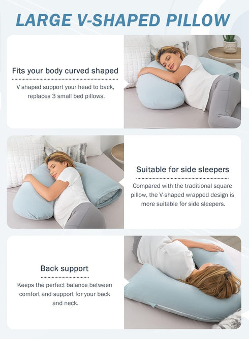 INSEN Pregnancy Pillow for Sleeping,Maternity Body Pillow for Pregnancy Women,Pregnancy Support Pillow for Back, Hip