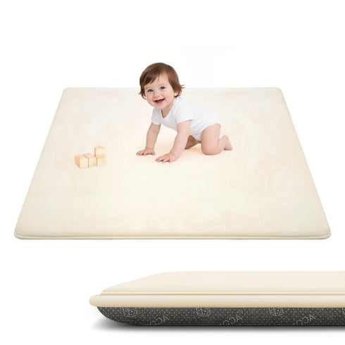 ACOMOPACK 1.3" Thick Baby Play Mat for Floor 50x50"-Memory Foam Water-Repellent Playpen