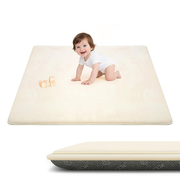 ACOMOPACK 1.3" Thick Baby Play Mat for Floor 50x50"-Memory Foam Water-Repellent Playpen