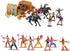 NWFashion 55PCS/Set West Cowboys American Indians Plastic Figure Toys Playset Accessories