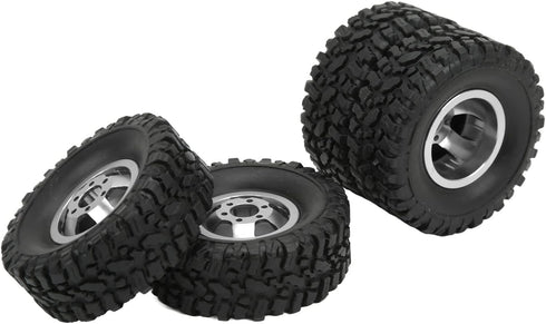 Hub Wheel Rims with Soft Rubber Tires, 4WD Aluminum Alloy Wheel Hub for WPL C14 C24 B14 B24 B16 B36 RC Car