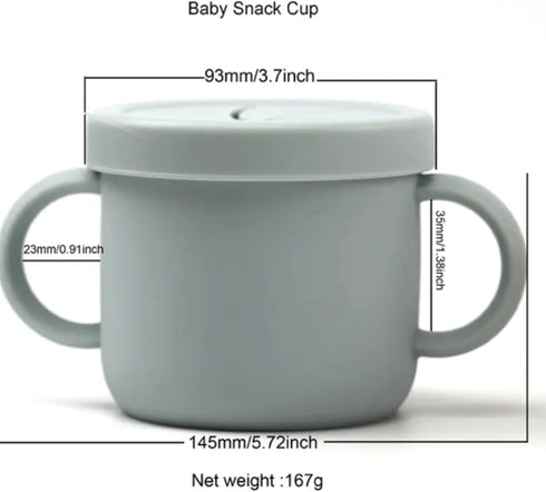 The Best Baby Toddler Drinking/Training/Snack Cup Set, 5 Piece 8.5oz Silicone (Ruby Rose)