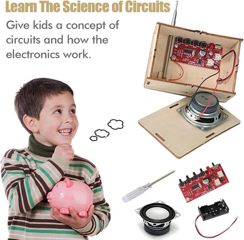 STEM Science Kits for Kids Age 6-18, Build Your FM Radio Kit, DIY Electronic Circuits Projects for Boys and Girls