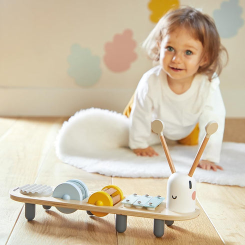 Janod Sweet Cocoon Wooden Music Stand - 5 Instruments to Explore for Ages 12 Months to 3 Years - J04058