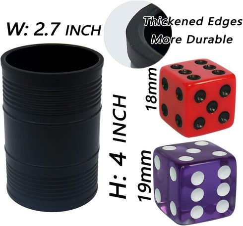 Graduation Gift Dice Stacking Cup Set with 4 Pcs 19mm and 5 Pcs 18mm Standard Dice and Storage Bag