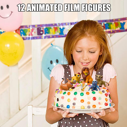 12-Pc Mini Animal Action Figures, Collectible Toys for Kids, Ideal for Cake Toppers & Desktop Decorations