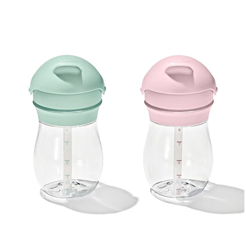 9 oz. 2 Pack OXO Tot Transitions Straw Cup - Opal and Blossom