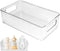 Plastic Baby Bottle Nursery and Food Organizer, Storage Holder Bin with Handles for Closet, Cabinet, Drawers, Clear